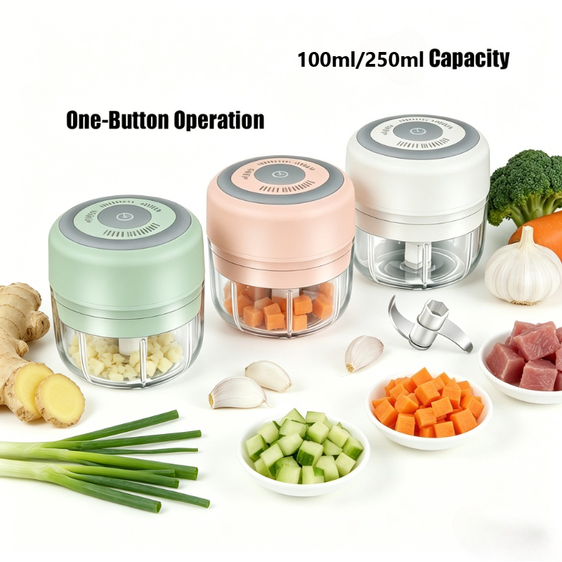 Veggie Baby Food - Mini Hachoir Électrique Rechargeable 2026, Coupe-Ail,