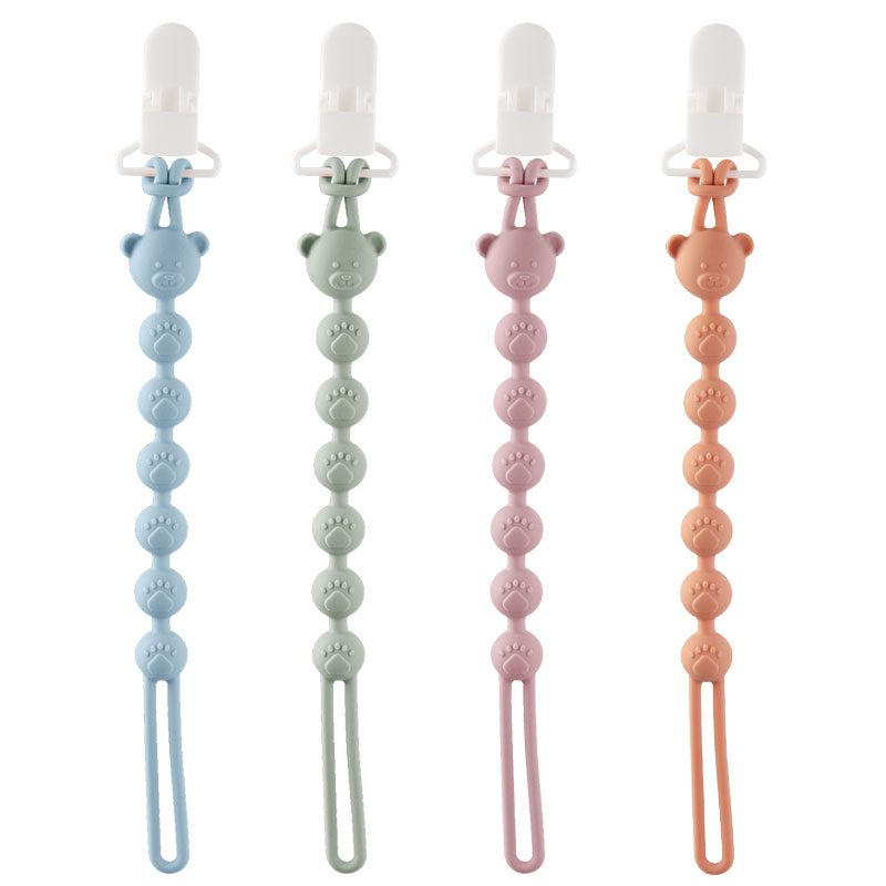 Baby Food Teether - Chaîne anti-chute pour bébé, attaches-sucettes, anneaux