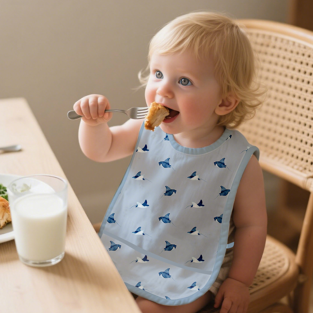 Baby Food Apron - Bavoirs imperméables 100% Polyester pour bébé,