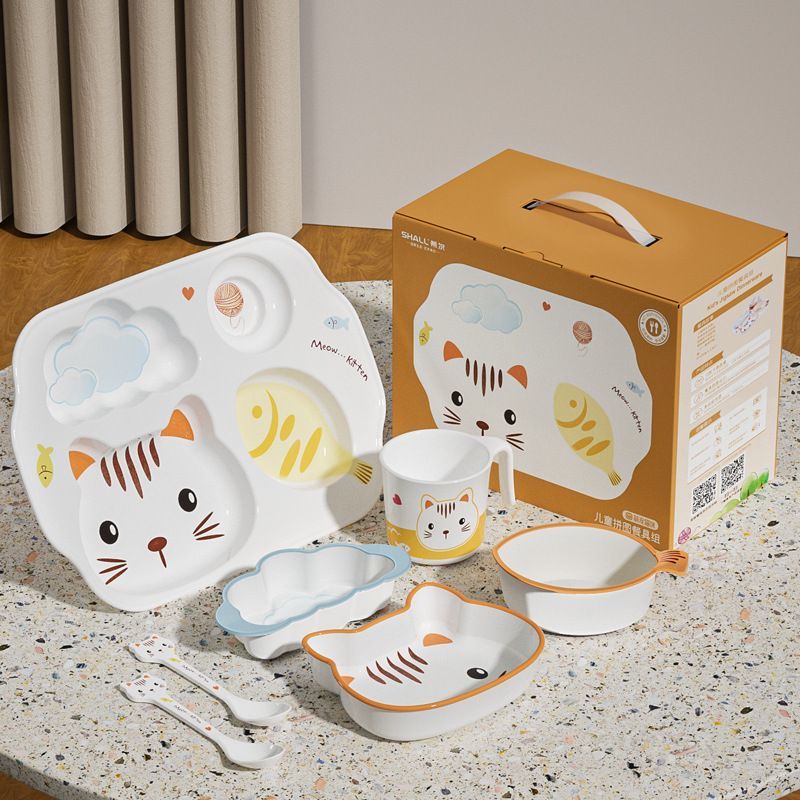 Baby Food Kitten - Coffret cadeau de vaisselle pour enfants,